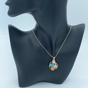 18KGF Rose Gold Over Silver Cubic Zirconia Beautiful Pendant Necklace